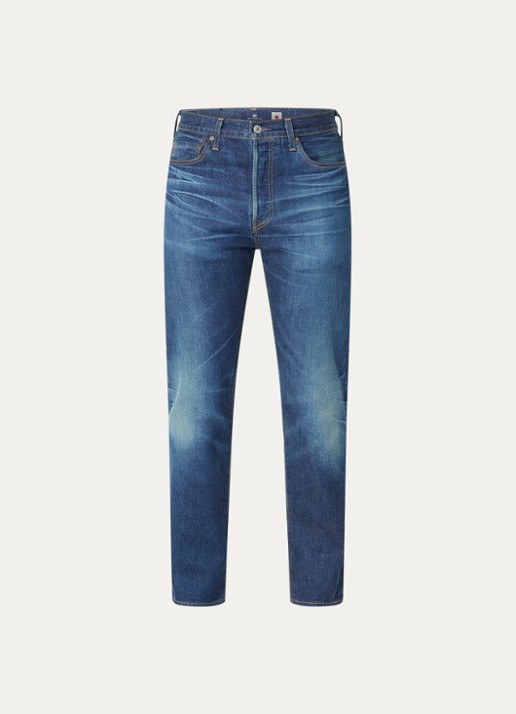 Levi's 501 slim fit jeans met donkere wassing en steekzakken - voorkant indigo