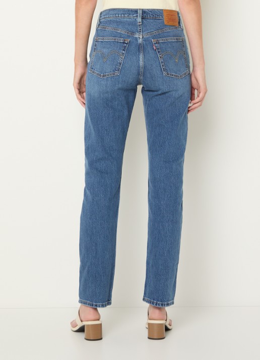 Levi's 501 slim fit jeans met medium wassing - achterkant 3 indigo