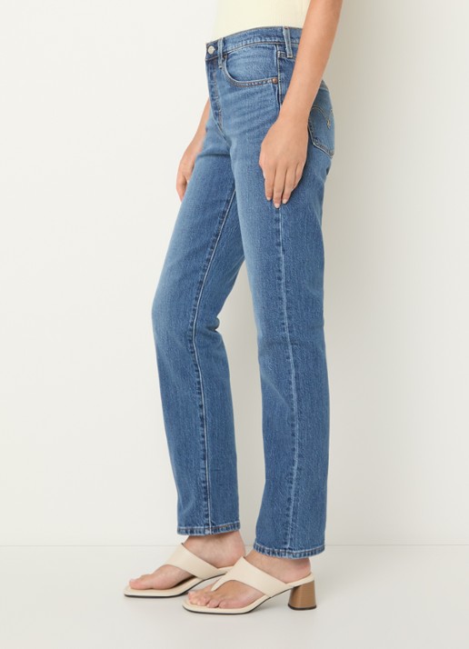Levi's 501 slim fit jeans met medium wassing - detail 2 indigo