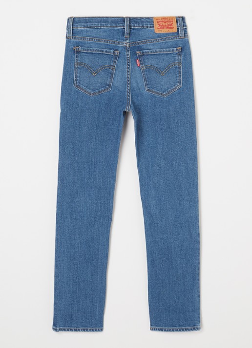 Levi's 501 slim fit jeans met stretch - voorkant 3 indigo