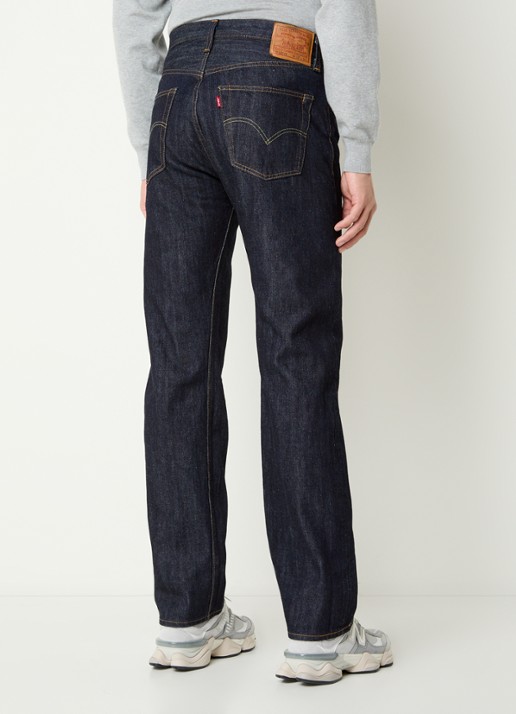 Levi's 501 straight leg jeans met donkere wassing - achterkant indigo