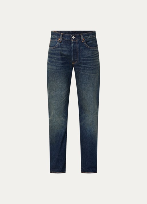 Levi's 501 straight leg jeans met donkere wassing - voorkant indigo