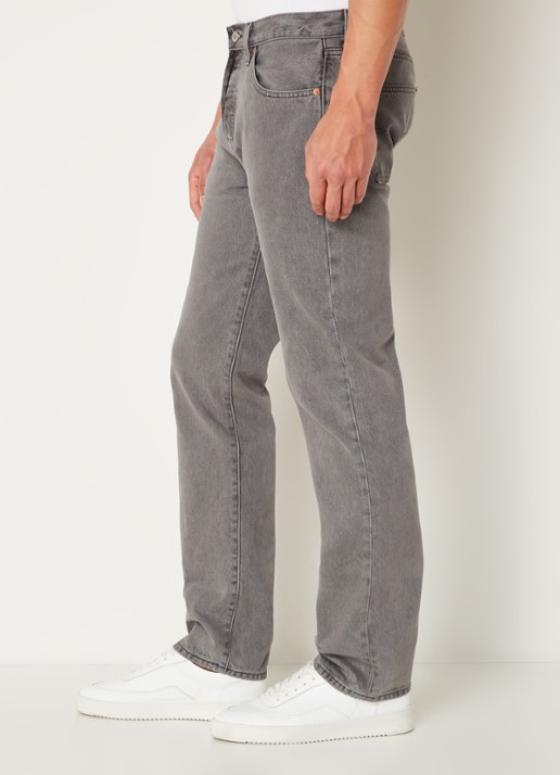 Levi's 501 straight leg jeans met gekleurde wassing - detail 2 antraciet