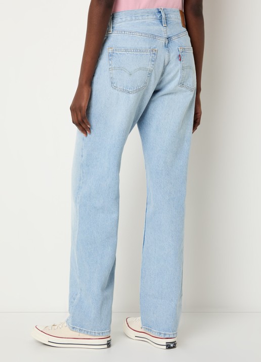 Levi's 501 straight leg jeans met lichte wassing - achterkant 3 indigo