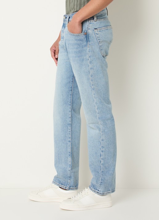 Levi's 501 straight leg jeans met lichte wassing - detail 2 indigo
