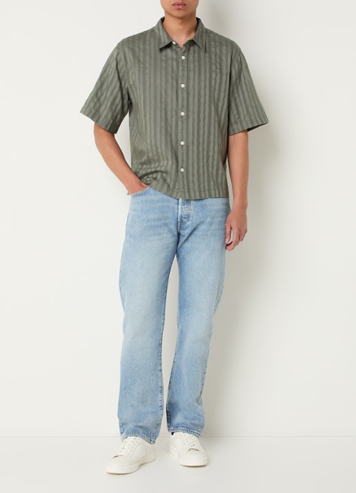 Levi's 501 straight leg jeans met lichte wassing - voorkant 5 indigo