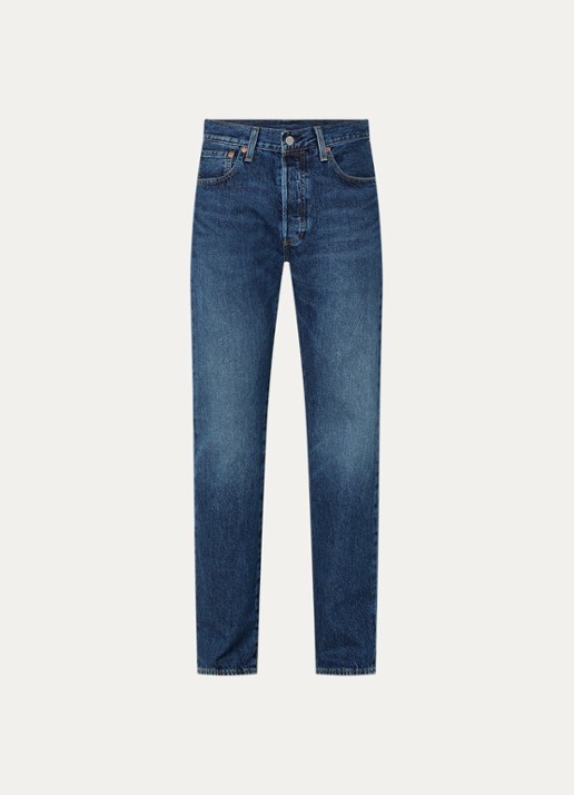 Levi's 501 straight leg jeans met medium wassing - voorkant 3 indigo