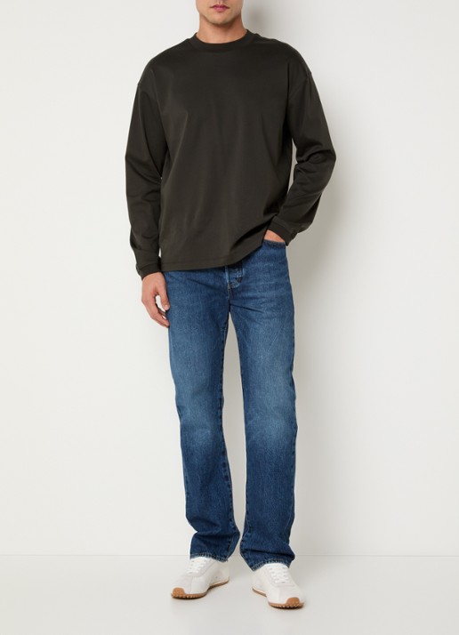 Levi's 501 straight leg jeans met medium wassing - voorkant 4 indigo
