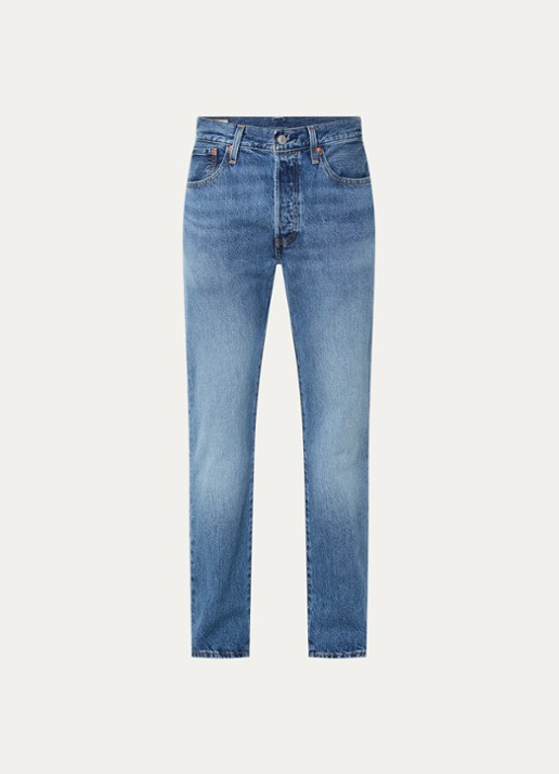 Levi's 501 straight leg jeans met medium wassing - voorkant 4 indigo