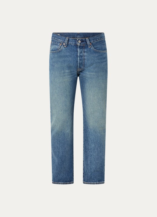 Levi's 501 straight leg jeans met medium wassing - voorkant 2 indigo