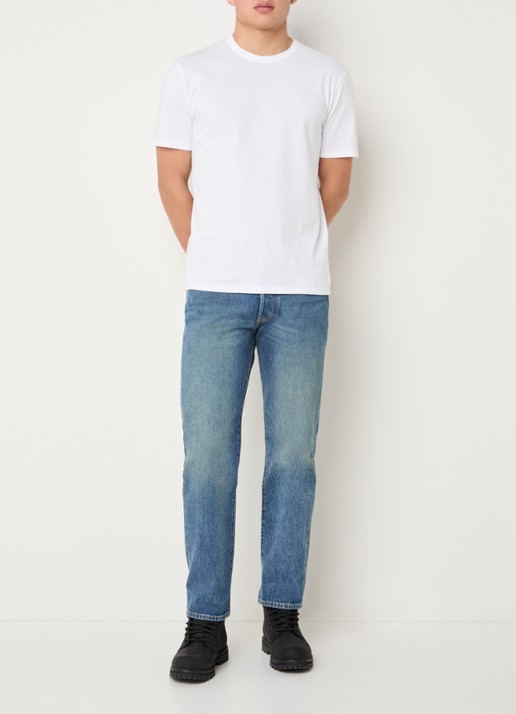 Levi's 501 straight leg jeans met medium wassing - voorkant 3 indigo