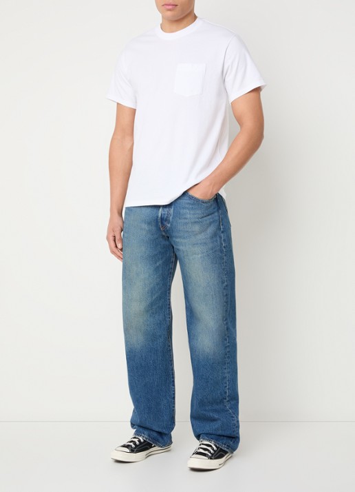 Levi's 501 straight leg jeans met medium wassing - voorkant 2 indigo