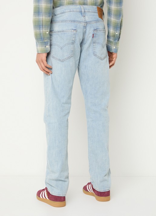 Levi's 502 tapered jeans in linnenblend met lichte wassing - achterkant 3 indigo