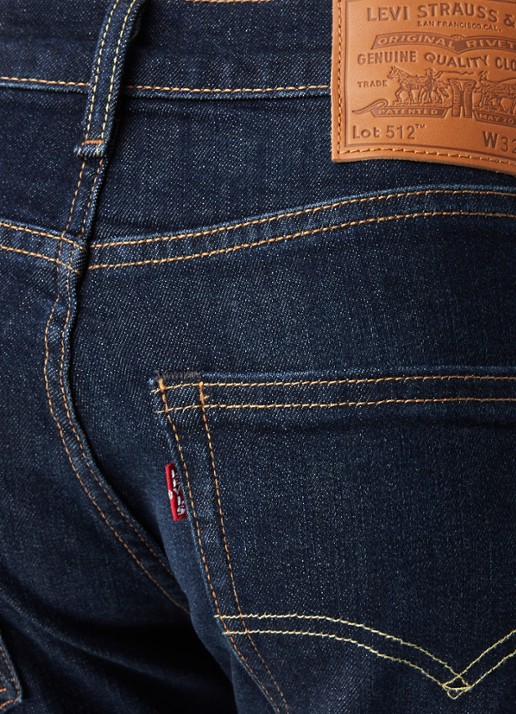 Levi's 512 slim fit jeans met donkere wassing - detail 3 indigo