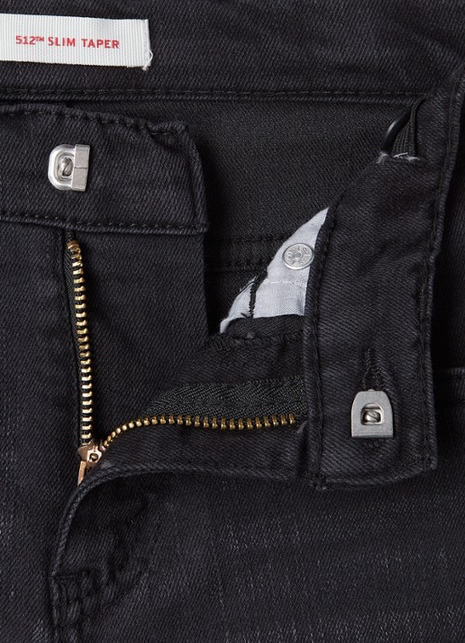 Levi's 512 slim fit jeans met gekleurde wassing en stretch - detail donkergrijs
