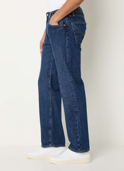 Levi's 555 straight leg jeans met donkere wassing - detail 5 indigo