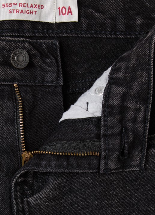 Levi's 555 straight leg jeans met gekleurde wassing - detail zwart