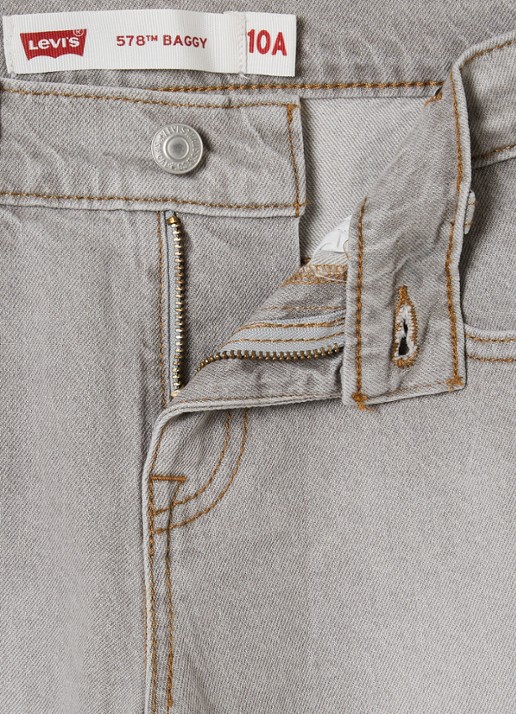 Levi's 578 wide leg jeans met gekleurde wassing - detail 3 lichtgrijs