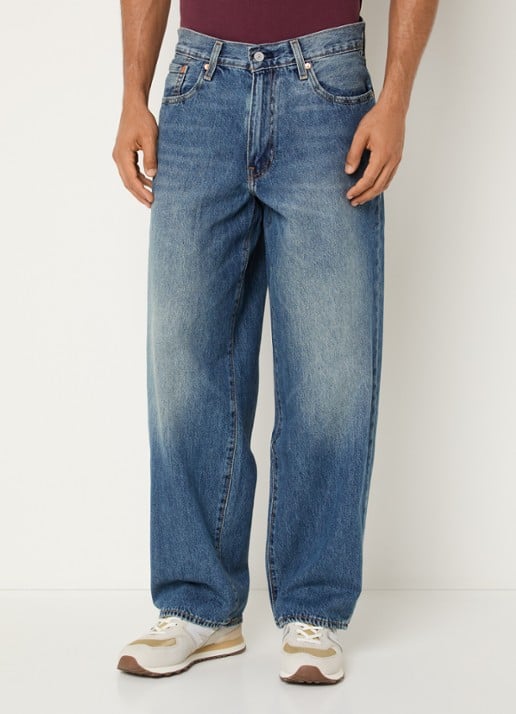 Levi's 578 Wide leg jeans met medium wassing - detail 4 indigo