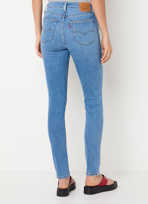 Levi's 721 high waist skinny jeans met lichte wassing - achterkant 5 indigo