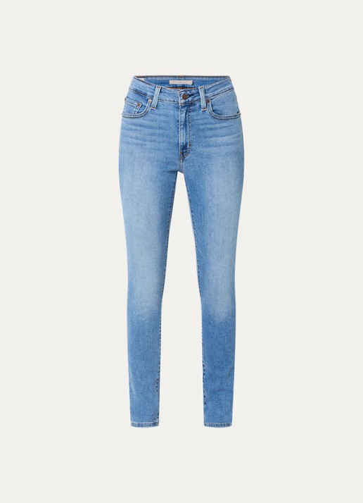 Levi's 721 high waist skinny jeans met lichte wassing - voorkant indigo