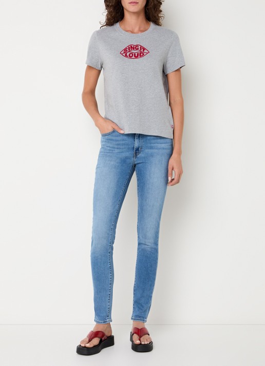 Levi's 721 high waist skinny jeans met lichte wassing - voorkant 2 indigo