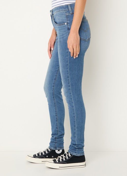 Levi's 721 high waist skinny jeans met medium wassing - detail 2 indigo