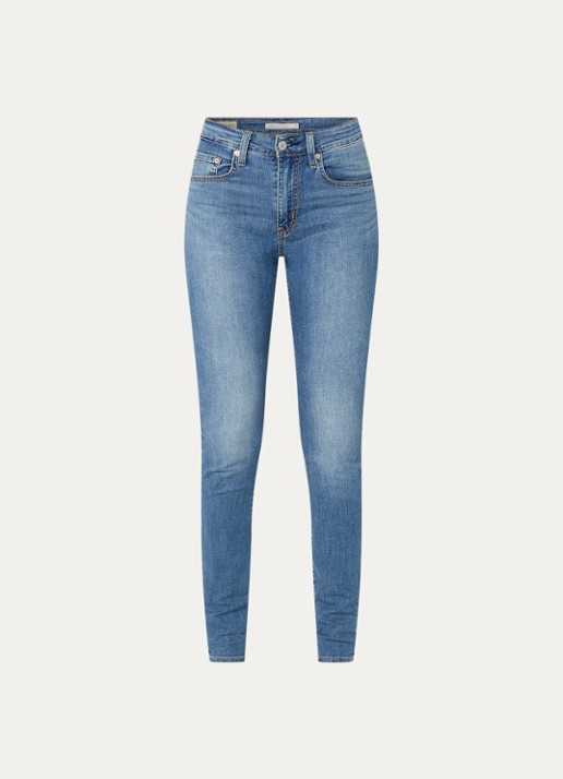 Levi's 721 high waist skinny jeans met medium wassing - voorkant 3 indigo