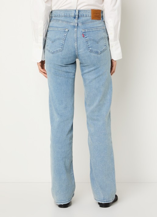 Levi's 723 high waist slim fit jeans met lichte wassing - achterkant 3 indigo