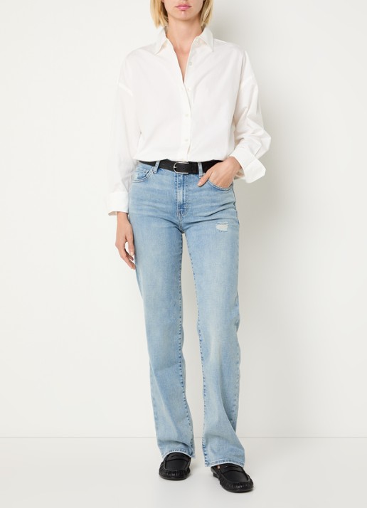 Levi's 723 high waist slim fit jeans met lichte wassing - voorkant 5 indigo