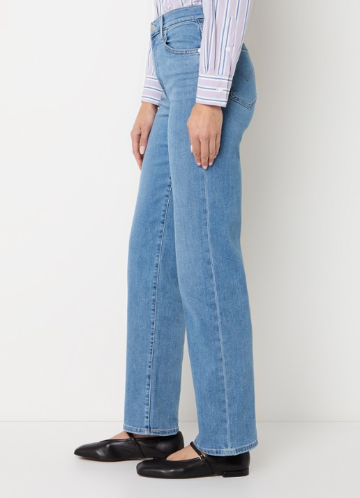 Levi's 723 high waist straight fit jeans met lichte wassing - detail 3 indigo