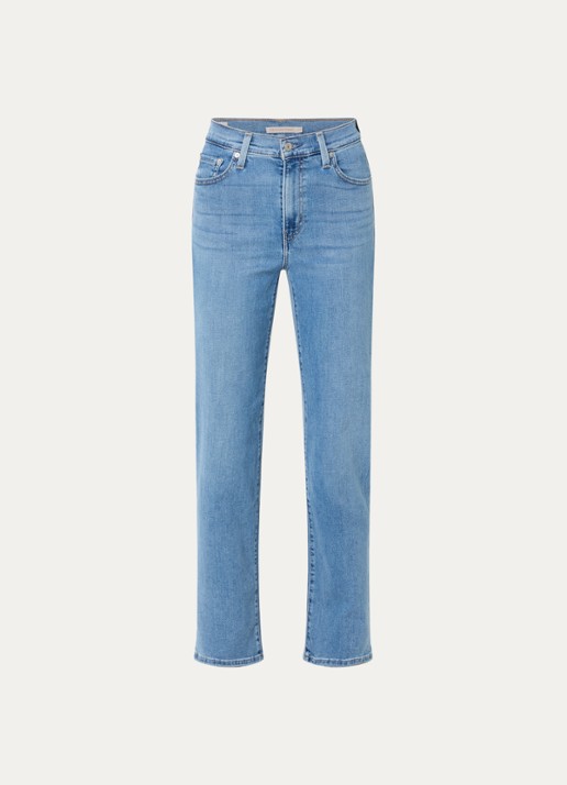 Levi's 723 high waist straight fit jeans met lichte wassing - voorkant 4 indigo