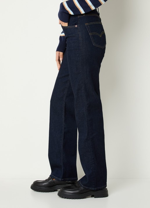 Levi's 723 high waist straight leg jeans met donkere wassing - detail 2 indigo