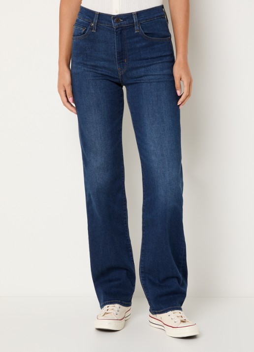 Levi's 723 high waist straight leg jeans met donkere wassing