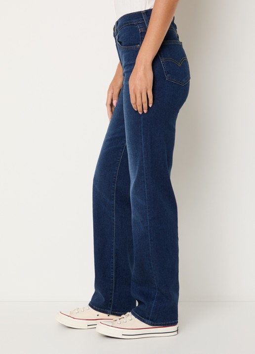 Levi's 723 high waist straight leg jeans met donkere wassing - detail 3 indigo