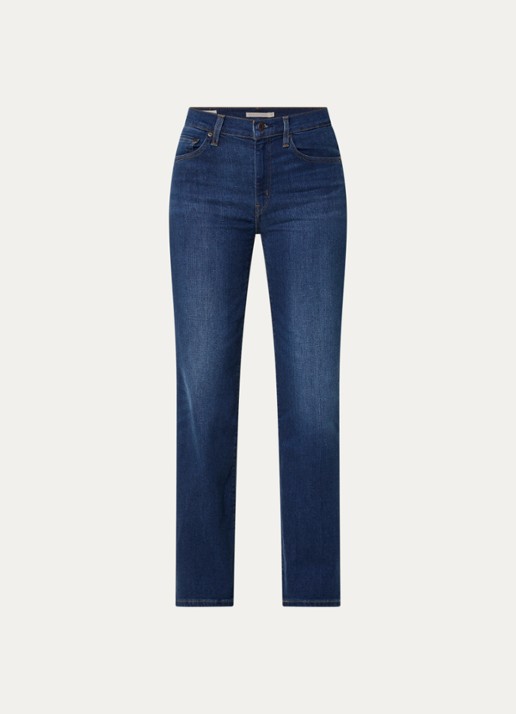 Levi's 723 high waist straight leg jeans met donkere wassing - voorkant 4 indigo
