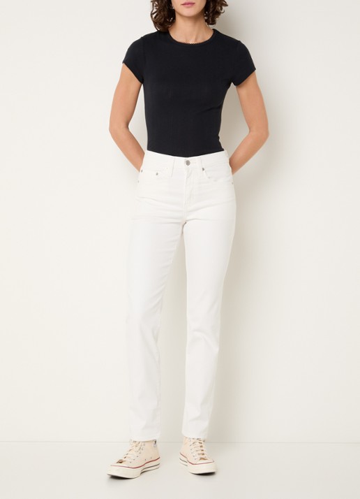 Levi's 724 Mid waist slim fit jeans met gekleurde wassing - voorkant 3 wit