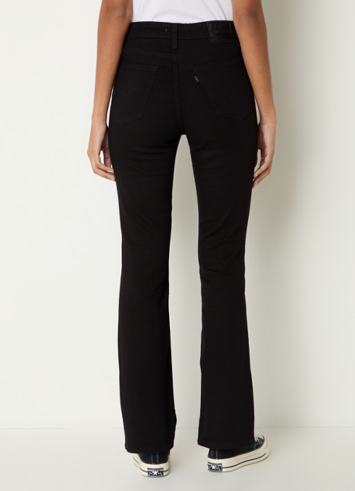 Levi's 725 high waist bootcut jeans met gekleurde wassing - achterkant zwart