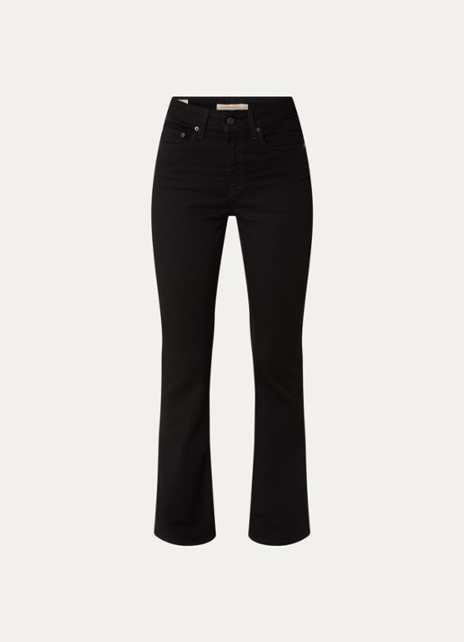 Levi's 725 high waist bootcut jeans met gekleurde wassing - voorkant 4 zwart