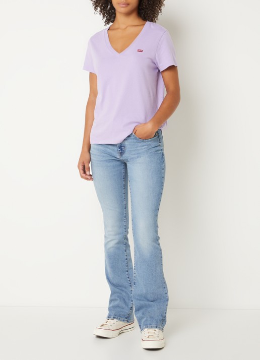 Levi's 725 high waist bootcut jeans met medium wassing - voorkant 5 indigo
