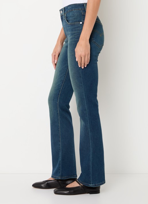 Levi's 725 high waist flared fit jeans met medium wassing - detail 5 indigo