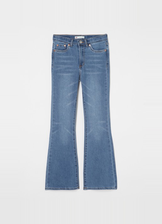 Levi's 726 high rise flared jeans met stretch - voorkant 4 indigo