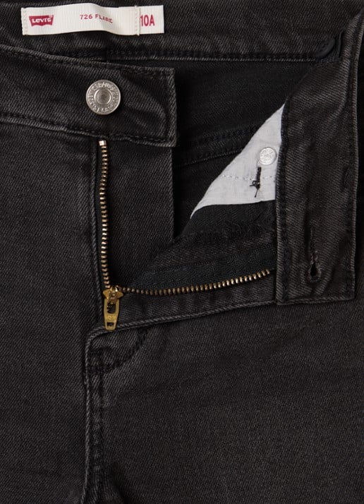 Levi's 726 high waist flared jeans met gekleurde wassing - detail zwart