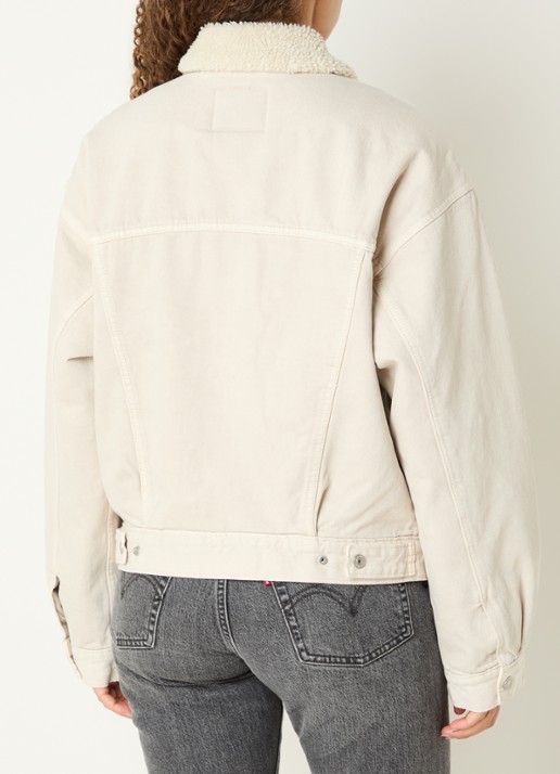 Levi's 90s Sherpa Trucker spijkerjas met teddy voering en steekzakken - achterkant creme