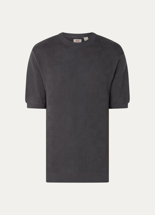 Levi's Ani grofgebreide pullover met ingebreid patroon - voorkant 3 antraciet