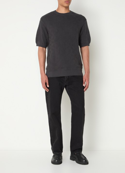 Levi's Ani grofgebreide pullover met ingebreid patroon - voorkant 4 antraciet