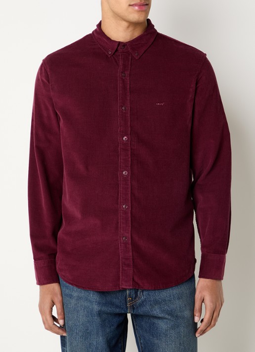 Levi's Authentic comfort fit overhemd van corduroy met logoborduring
