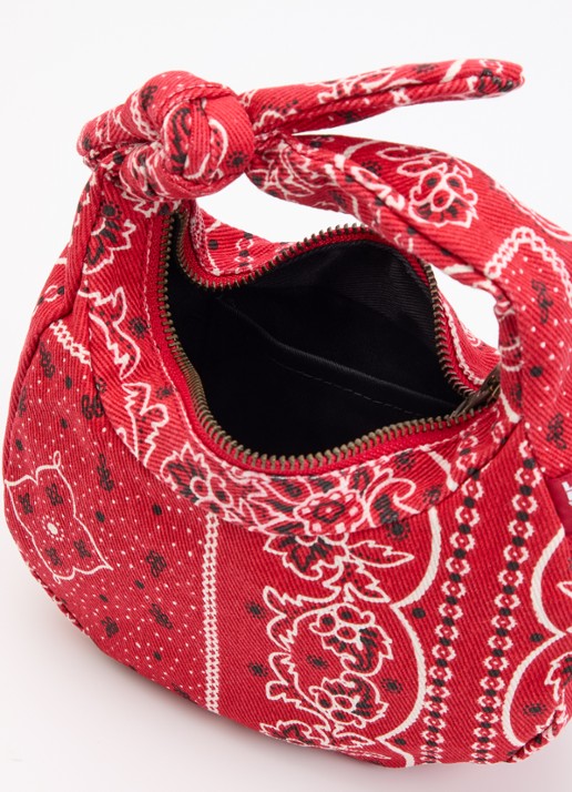 Levi's Baby Brooklyn handtas van denim met paisley dessin - detail rood