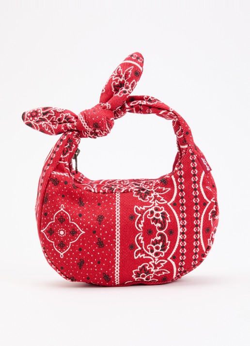Levi's Baby Brooklyn handtas van denim met paisley dessin - voorkant 5 rood