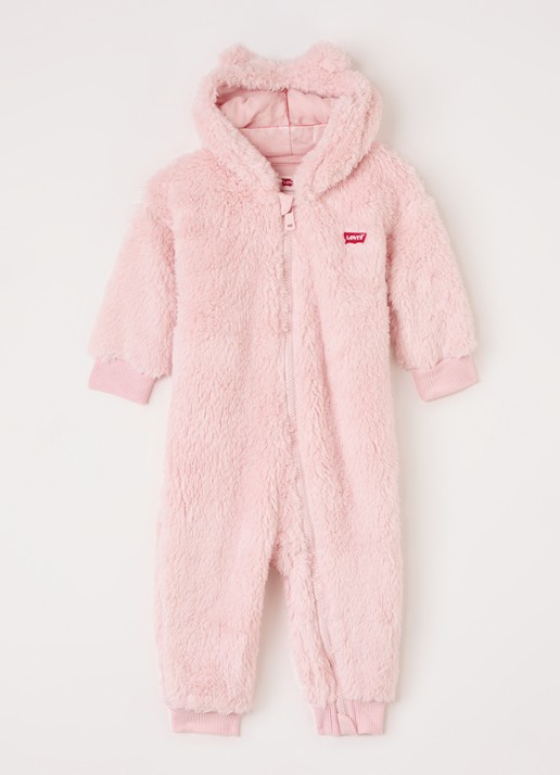Levi's Babypak met logoborduring - voorkant lichtroze
